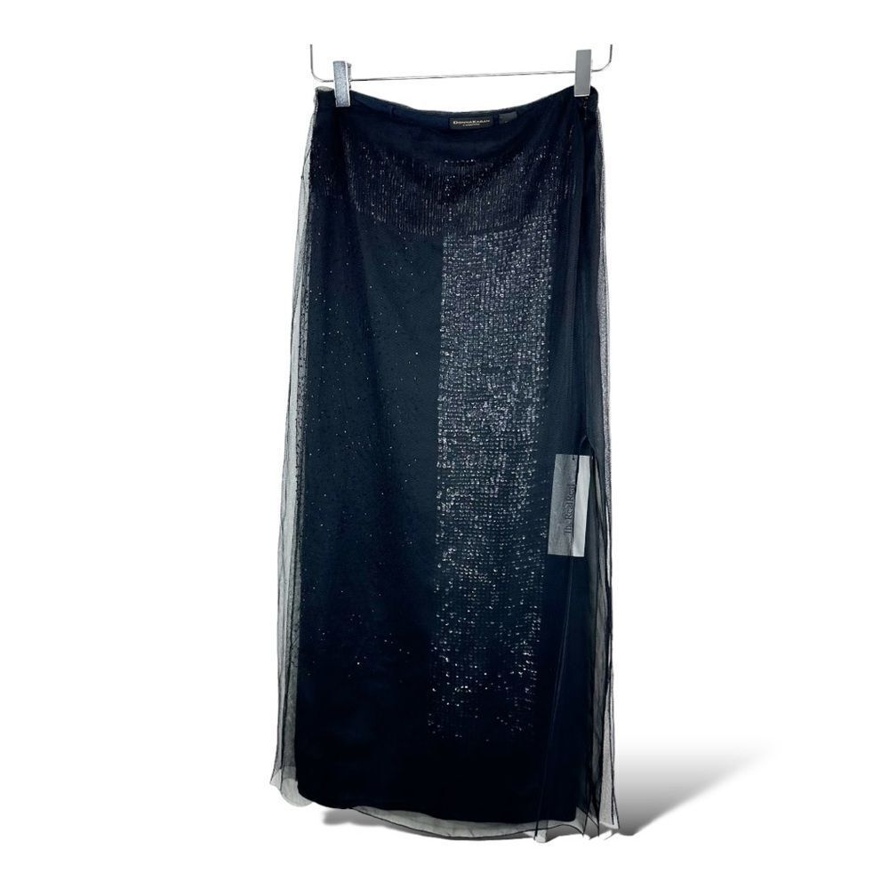 Donna Karan Tulle Chiffon Layered Maxi Skirt w/Beads and Sequins‎ Evening Sz 6